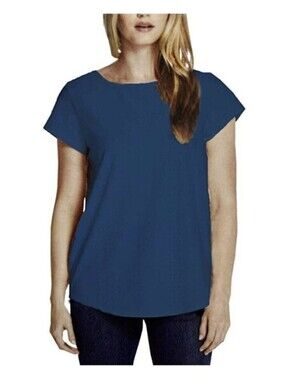 Weatherproof Womens Textured Stretch Short Sleeve Keyhole Top Size M